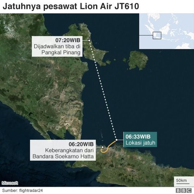Pesawat Lion Air yang Jatuh di Karawang Angkut 189 orang